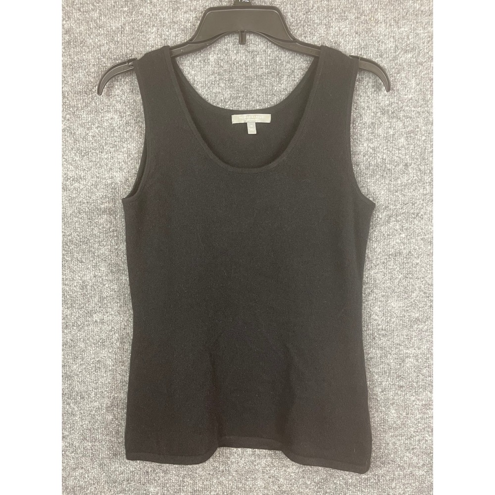 Neiman Marcus Tank Top Women Medium Black 100% Cashmere Scoop Neck Knit